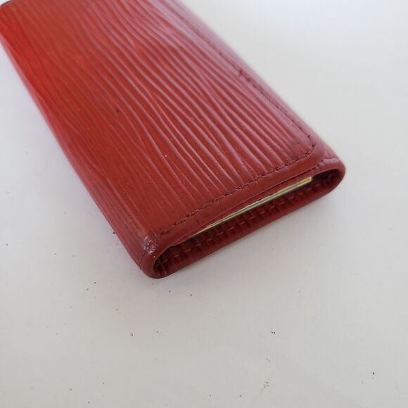 LOUIS VUITTON Red Epi Leather 4 Hooks Key Holder Case Small Wallet Trifold Fob - Picture 9 of 9